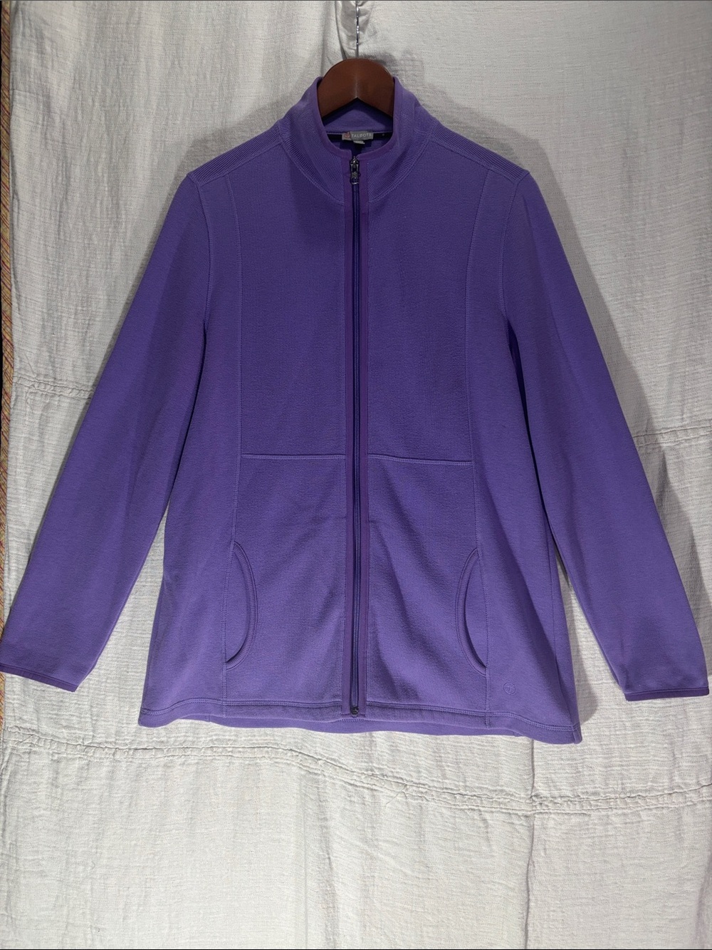 T by Talbots Lavender Full Zip Activewear Jacket Size Large